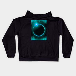 Green-Blue Solar Eclipse Kids Hoodie